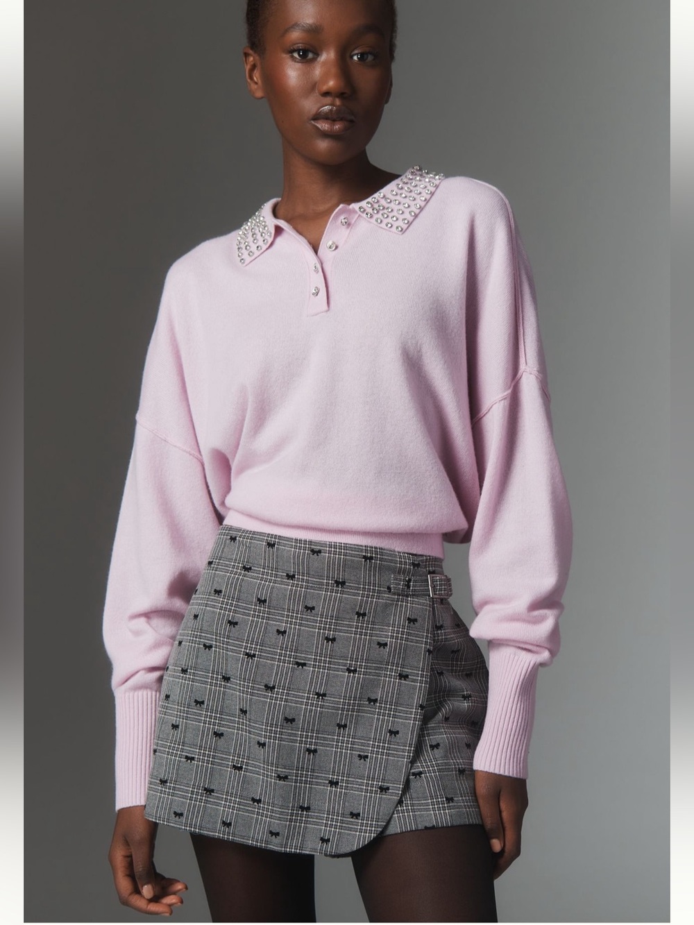 Anthropologie Coquette Academia Maeve Plaid Bow Skort NWT 8 Preppy
